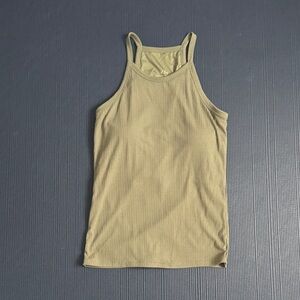Klassy Network Army Green Ribbed Tank Top w Built in bra, Large, EC